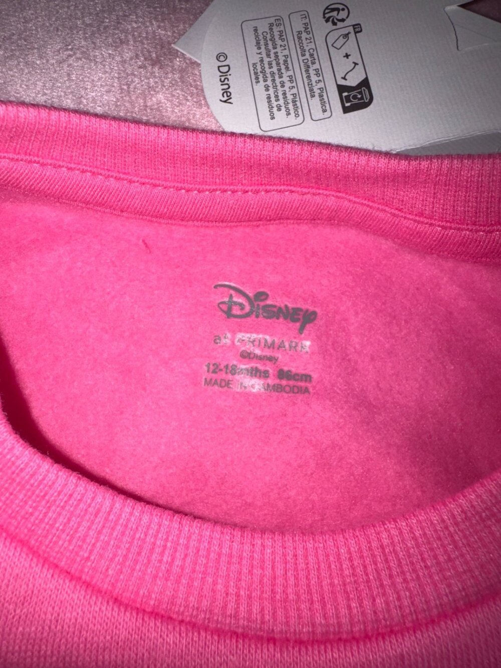 Disney Marie Sweatshirt & Joggers Pink Primark 12-18 Months NEW - Picture 7 of 10